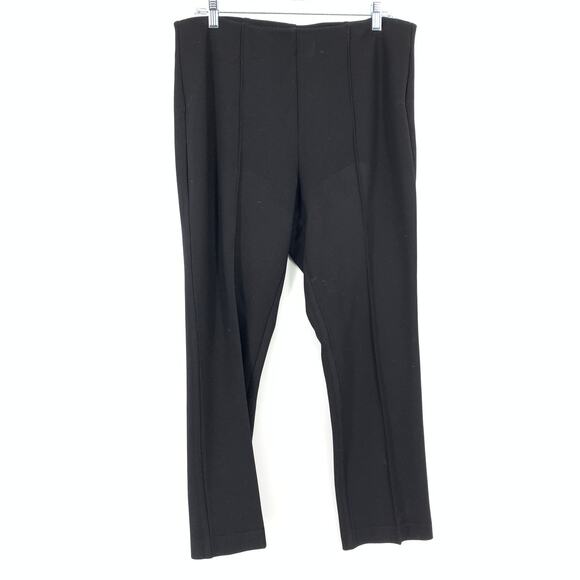 Chico's Pants - Chicos Straight Leg Ponte Dress Pants Womens Size 2P US 12P Black Pull On